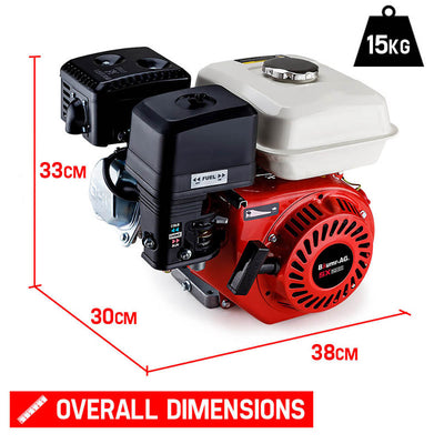 Baumr-AG 6.5HP Petrol Stationary Engine Motor 4-Stroke OHV Horizontal Shaft Recoil Start