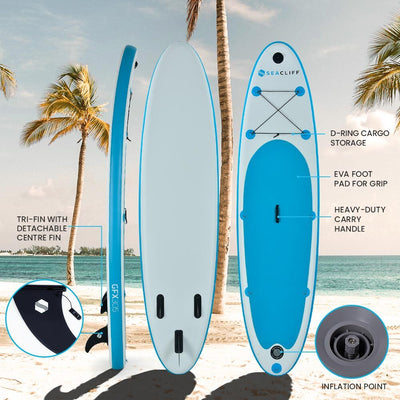 SEACLIFF 10ft Stand Up Paddle Board SUP Paddleboard Inflatable Standing 305cm