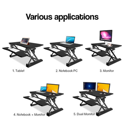 FORTIA Height Adjustable Standing Desk Riser Sit/Stand Computer Desktop Office