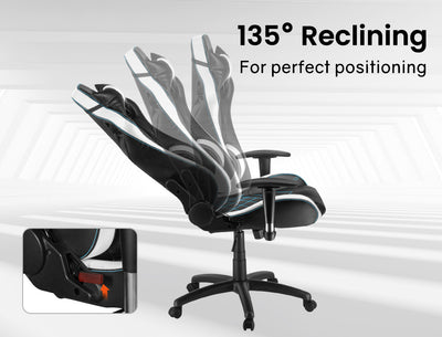 OVERDRIVE Gaming Chair Desk Racing Seat Setup PC Combo Black Office LED Lighting