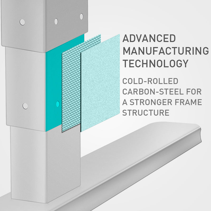 FORTIA Height Adjustable Standing Desk Frame Only - Sit Stand Electric Office WO