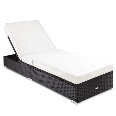 LONDON RATTAN Wicker Premium Outdoor Sun Lounge Pool Furniture Bed