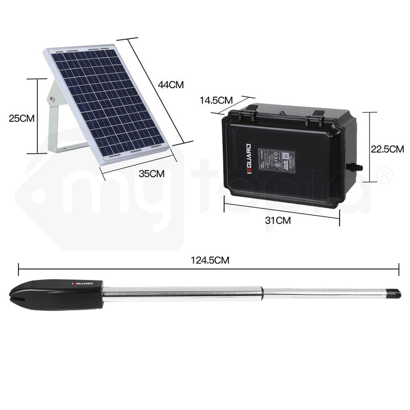 E-GUARD Single Swing Solar Automatic Gate Opener 450KG 3.5M Motor Remote Control