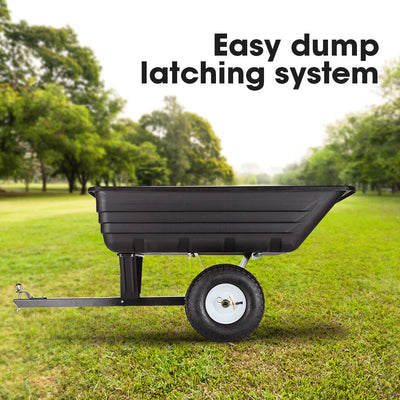 PLANTCRAFT 400LBS Poly Dump Cart Garden Tip Trailer Tray Tow Quad ATV Ride