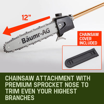 Baumr-AG 65CC Pole Chainsaw Saw Petrol Chain Tree Pruner Extendable Cutter