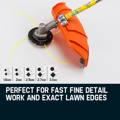 MTM 62cc 7in1 Brush Cutter Long Reach Garden Multi-Tool , Pole Trimmer, Hedge & Line Trimmer, 12" Tree Trimming Pruning, 2 Extension Shafts