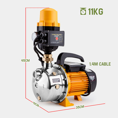 PROTEGE 2350W Automatic High Pressure Water Jet Pump, with Auto Digital Controller, for Rainwater Tank, Grey Water, Irrigation