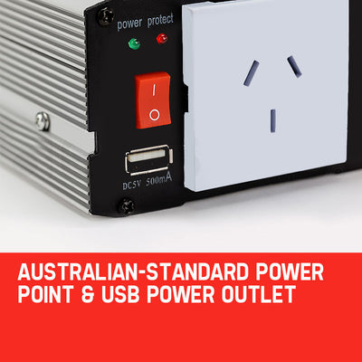 GENPOWER 300W/600W Pure Sine Wave 12V/240V Power Inverter Car Plug Caravan Boat