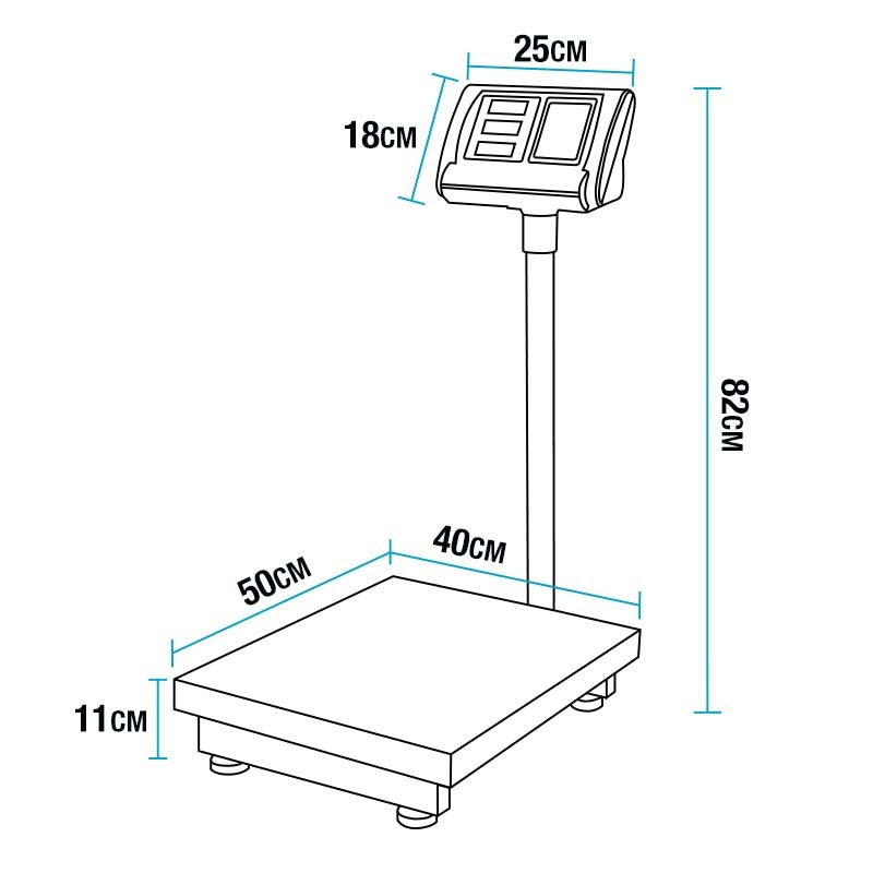 EuroChef Electronic Digital Platform Scale Shop Market Postal Scales Weight 150kg