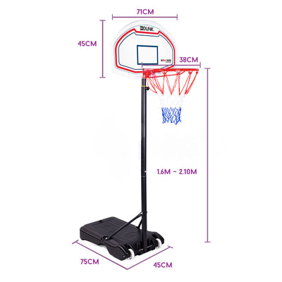 Dr.Dunk Basketball Hoop Stand System Kids Height Adjustable Portable Net Ring