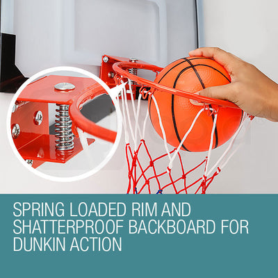 Dr.Dunk Indoor Mini Basketball Hoop Ring Backboard Kit Door Mounted Mount Kid Set