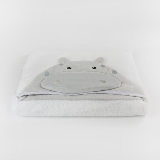 Bubba Blue Zoo Animals Hippo Novelty Hooded Bath Towel 95230
