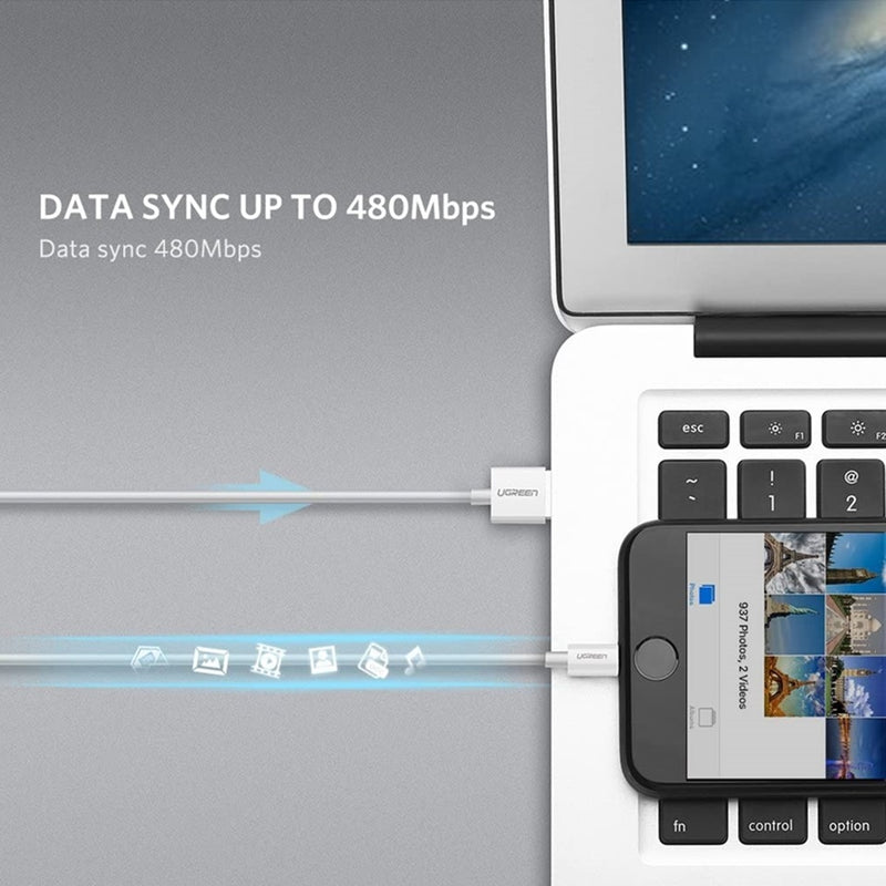 UGREEN USB-A to  Male Cable 1m (White) - 20728