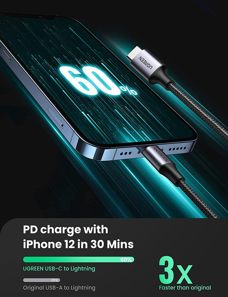 UGREEN USB-C to  Cable 1M (Aluminium case, Grey) - 60759