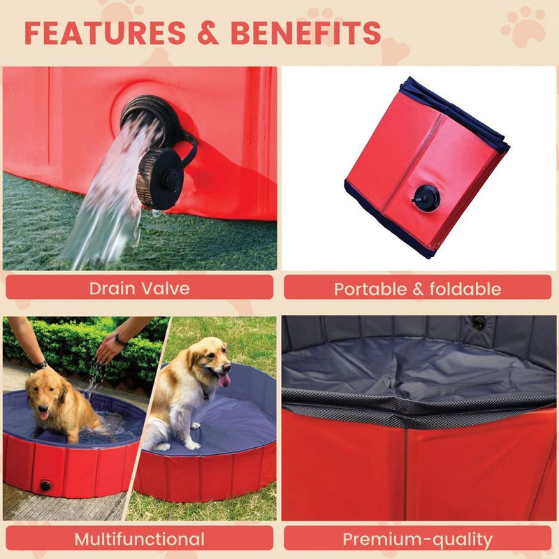 Floofi Pet Pool 120cm*30cm XL Red