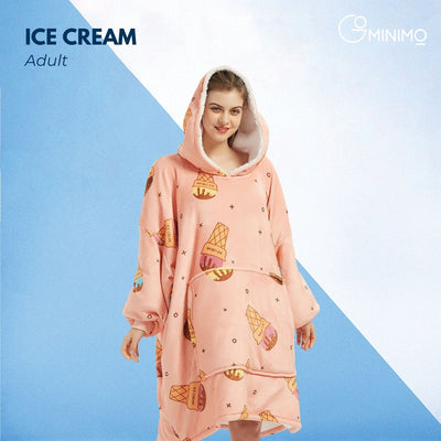 GOMINIMO Hoodie Blanket Ice Cream Pink