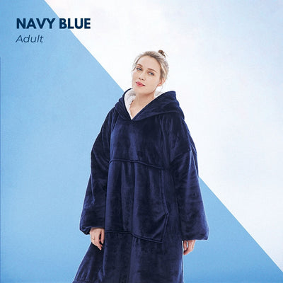 GOMINIMO Hoodie Blanket Navy Blue