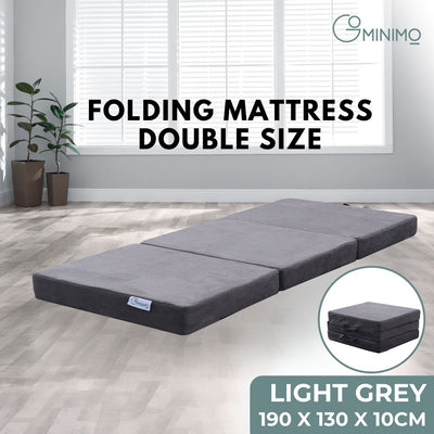 GOMINIMO 3 Fold Folding Mattress Double Light Grey GO-FM-103-EON