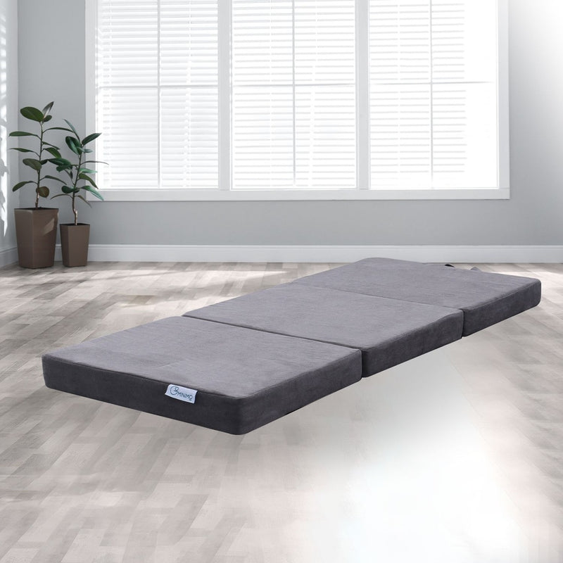 GOMINIMO 3 Fold Folding Mattress Double Light Grey GO-FM-103-EON