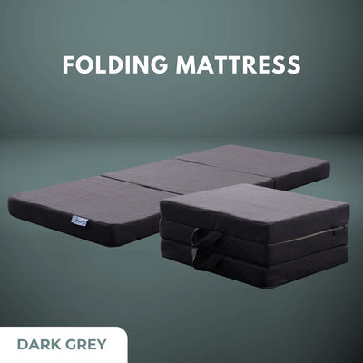 GOMINIMO 3 Fold Folding Mattress Double Dark Grey GO-FM-102-EON