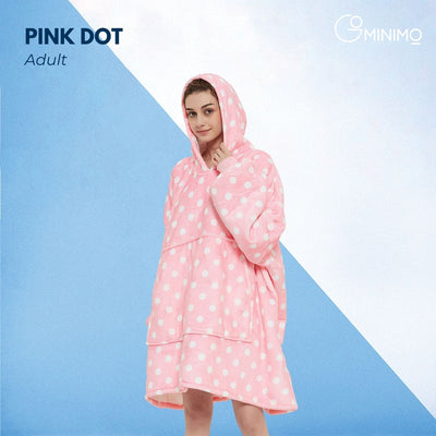 GOMINIMO Hoodie Blanket Light Pink Polka Dot