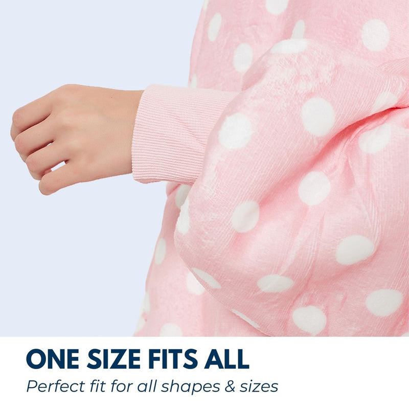 GOMINIMO Hoodie Blanket Light Pink Polka Dot