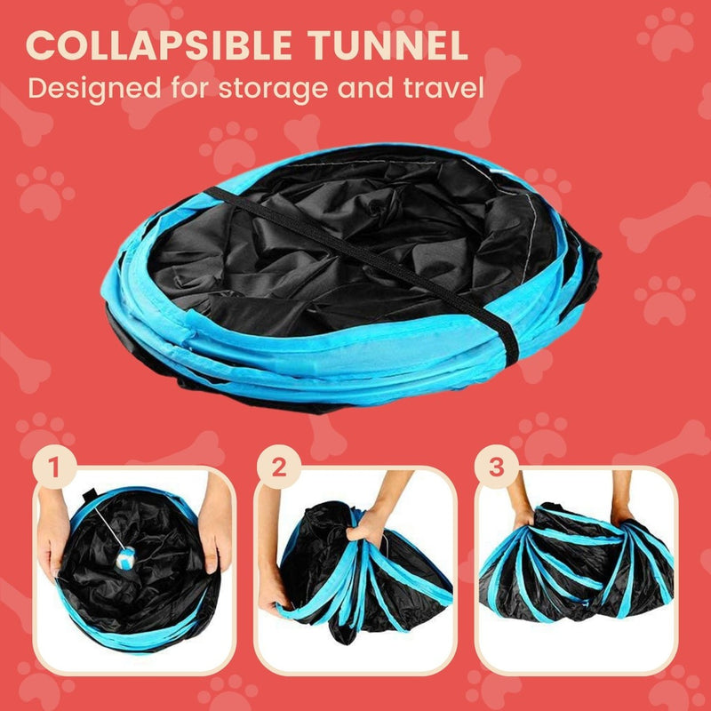 Floofi 4 Holes Cat Tunnel (Blue)