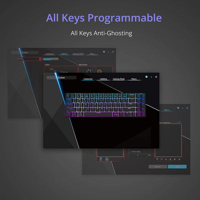 Royal Kludge RK71 RGB Dual Mode Hot Swappable Mechanical Keyboard Black (Brown Switch)