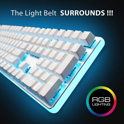Royal Kludge RK918 RGB Wired Mechanical Keyboard White (Brown Switch)