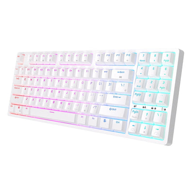 Royal Kludge RK92 Tri Mode Bluetooth RGB Hot Swappable Mechanical Keyboard White (Red Switch)