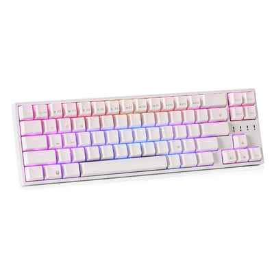 Royal Kludge RK871 (RK68 PLUS) Wired Tri Mode Bluetooth RGB Hot Swappable Mechanical Keyboard White (Brown Switch)