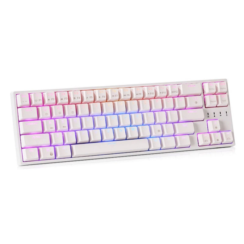 Royal Kludge RK871 (RK68 PLUS) Wired Tri Mode Bluetooth RGB Hot Swappable Mechanical Keyboard White (Brown Switch)