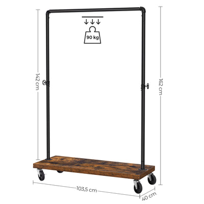 VASAGLE Clothes Rack Rustic Brown and Black HSR65BX