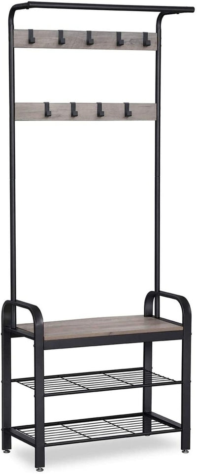 VASAGLE Coat Rack Stand Greige and Black HSR40MB