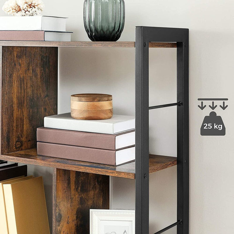 VASAGLE Bookshelf Rustic Brown and Black LBC12BX