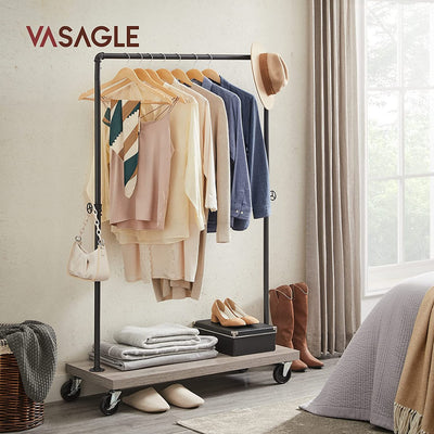 VASAGLE Clothes Rack Single Rail Greige HSR065B02