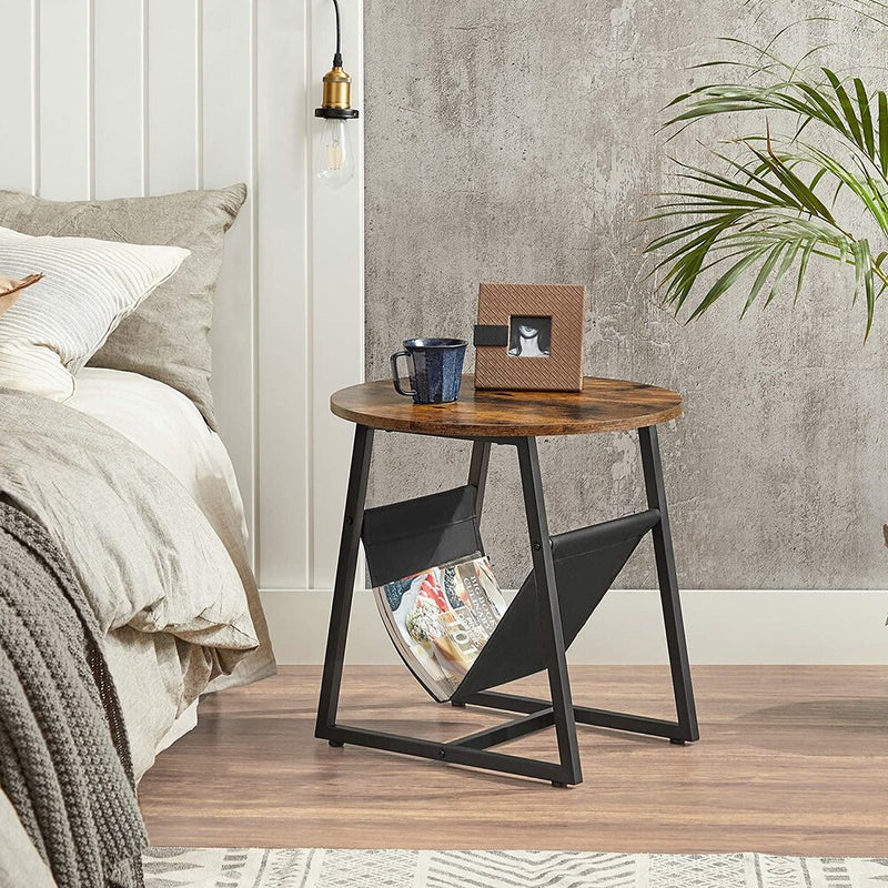 VASAGLE Side Table Rustic Brown and Black LET281B01