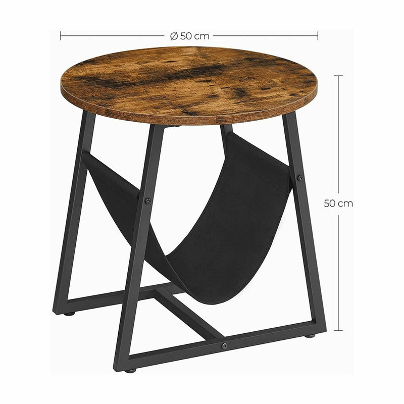 VASAGLE Side Table Rustic Brown and Black LET281B01