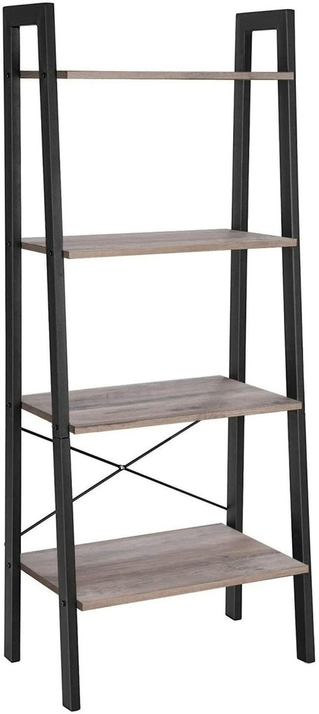 VASAGLE Ladder Shelf 4-Tier Greige and Black LLS44MB