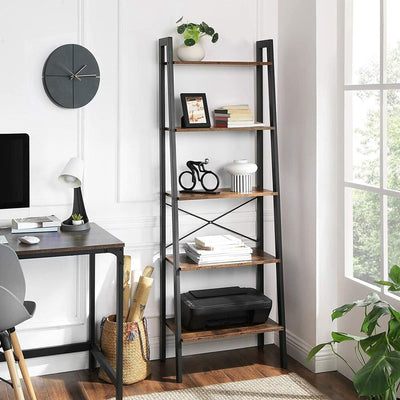 VASAGLE Ladder Shelf 5-Tier Rustic Brown