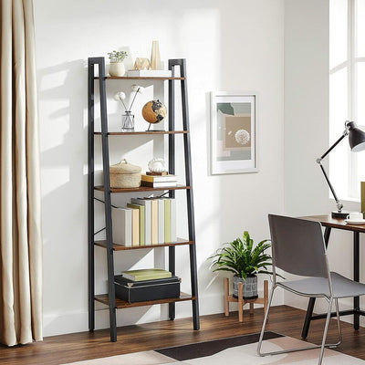 VASAGLE Ladder Shelf 5-Tier Rustic Brown