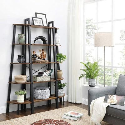 VASAGLE Ladder Shelf 5-Tier Rustic Brown