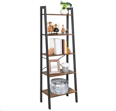 VASAGLE Ladder Shelf 5-Tier Rustic Brown