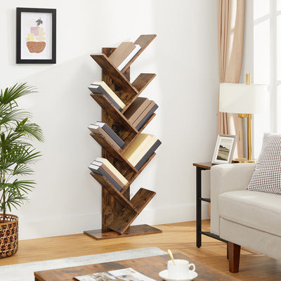 VASAGLE Tree Bookshelf 8-Tier Rustic Brown LBC11BX