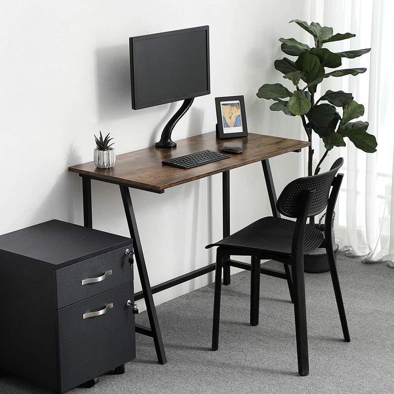 VASAGLE Computer Desk Rustic Brown and Black