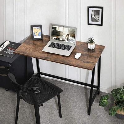 VASAGLE Computer Desk Rustic Brown and Black