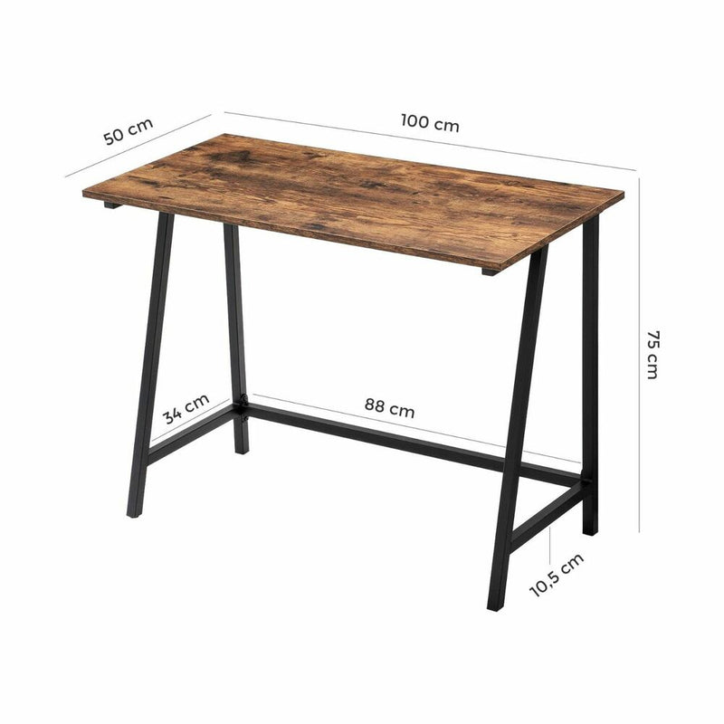 VASAGLE Computer Desk Rustic Brown and Black