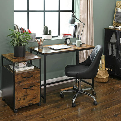 VASAGLE Computer Desk Rustic Brown and Black LWD41X