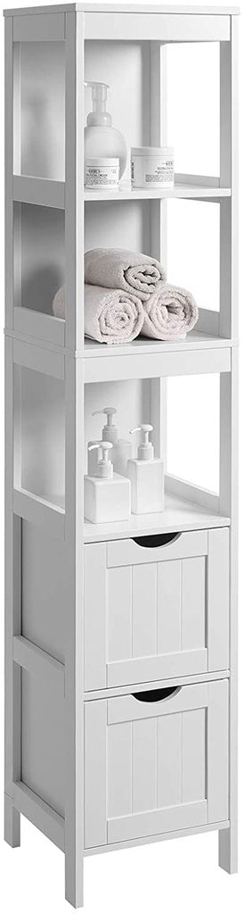 VASAGLE Floor Cabinet with Shelves and Drawers White BBC66WT