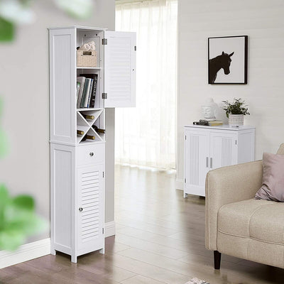 VASAGLE Floor Cabinet with 2 Doors and Shelves White BBC69WT